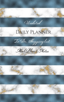 Paperback Undated Daily Planner - To Do, Shopping List, Meal Plan & Notes Book