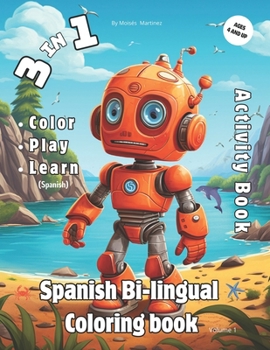 Paperback Spanish bi-lingual coloring book