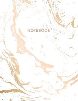 Notebook: Radiant White Marble and Rose Gold | 8.5 x 11, 150 Wide Ruled Pages | Gift for Women and Teen Girls