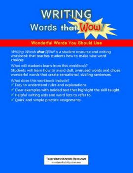 Paperback WRITING Words that Wow!: Student Resource and Writing Workbook Book