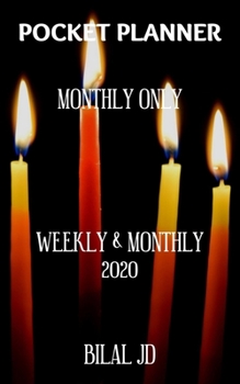 Paperback Pocket Planner Monthly Only: WEEKLY MONTHLY PLANNER 2020: 2020 CALENDAR: JAN 1st - DEC 31 Book