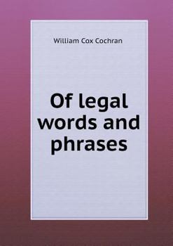 Paperback Of legal words and phrases Book