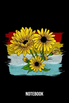 Notebook: Sunflower Notebook Blank Line Hippie Journal Lined with Lines 6x9 120 Pages Checklist Record Book Flowers Peace Cute Take Notes Planner Paper Christmas Gift for Sunflower Hippies Women Girls