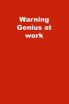 Paperback Warning Genius at work: Lined Notebook, Red cover Book