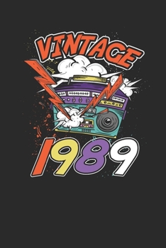 Vintage 1989: Dotted Bullet Notebook – Birthday Gift or Anniversary Gift Idea