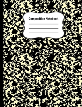 Paperback Composition Notebook: Unique Black Marble Wide ruled blank lined journal notebook Book