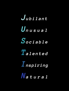 Justin: Inspiring composition notebook gift for boy, son or man | Name personalized present | Elegant wide ruled paper | Standard size perfect for school, college or university