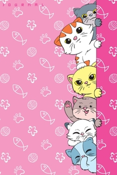 Journal: Adorable Pink Journal for Girls with Cute Kawaii Cats, Pretty Line Ruled Paper Notebook for Writing Notes and Journaling, Made for Women to ... List, Important Things and Beautiful Thoughts