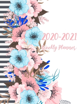 Weekly Planner: 2 Year calendar and Planner Organizer | For To do list Planners and Academic Agenda Schedule Organizer. Floral and Line Background Cover