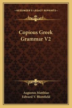 Paperback Copious Greek Grammar V2 Book