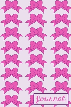 Journal: Hot Pink Hair Bow Colorful Trendy Wide Ruled Notebook Notepad or Journal