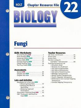 Paperback Holt Biology Chapter 22 Resource File: Fungi Book