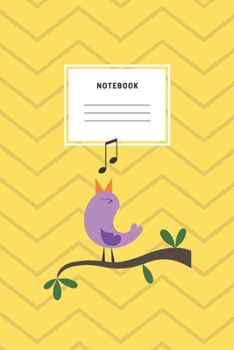 Paperback Notebook: Singing Bird Yellow Cover Notebook And Composition Book Journal Soft Cover Lined Planner Diary Book