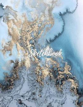 SketchBook: 8.5" x 11" , Blue Marble , Large Sketchbook Journal White Unruled Drawing Paper, 100 Pages, Durable Soft Cover, For Artists and Students