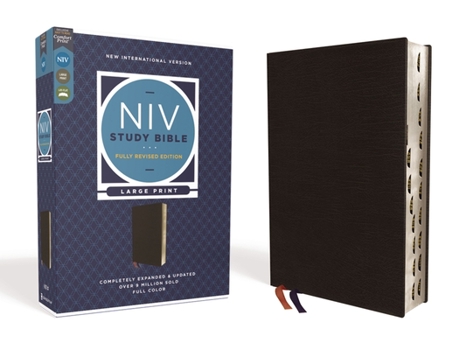 Bonded Leather NIV Study Bible, Fully Revised Edition, Large Print, Bonded Leather, Black, Red Letter, Thumb Indexed, Comfort Print [Large Print] Book
