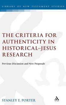 Hardcover Criteria for Authenticity in Historical-Jesus Research Book