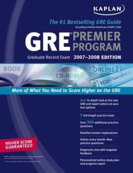 Paperback Kaplan GRE Exam 2007-2008 Premier Program (w/ CD-ROM) Book