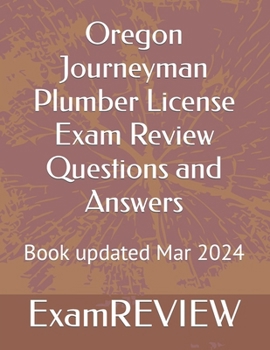Paperback Oregon Journeyman Plumber License Exam Review Questions and Answers Book