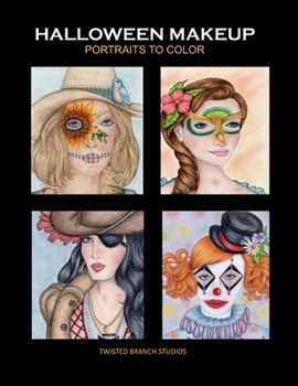 Paperback Halloween Makeup: Portraits to Color Book