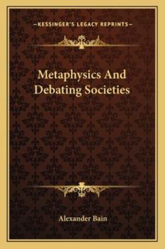 Paperback Metaphysics And Debating Societies Book