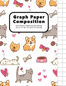Paperback Graph Paper Composition Notebook: Grid Paper Notebook, Quad Ruled, 100 Sheets, 1/2 Inch Squares, Grid Paper 0.50", 2 Squares Per Inch 8.5" x 11" Schoo Book