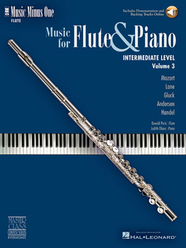 Paperback Intermediate Flute Solos Volume 3 - Music Minus One Book/Online Audio Book