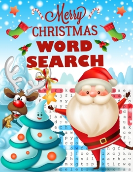 Paperback Merry christmas word search.: Easy Large Print Puzzle Book for Adults, Kids & Everyone for the 25 Days of Christmas. Book