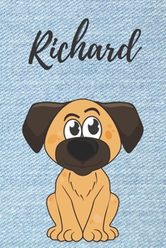 Paperback Personalisiertes Notizbuch - Hunde Richard: DIN A5, 120 blanko Seiten [German] Book