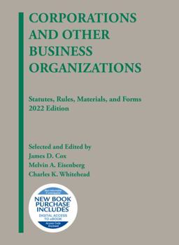 Paperback Corporations and Other Business Organizations, Statutes, Rules, Materials, and Forms, 2022 (Selected Statutes) Book