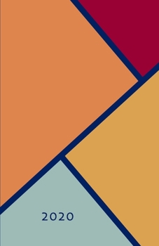 2020: Modern Cover Design in Mute Tones of Yellow, Blue & Red - Monthly & Weekly Planner / Diary / Agenda from January until December 2020, monthly grid, lined weekly pages + notes for SIMPLY PLANNING