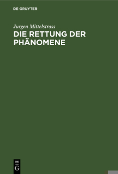 Hardcover Die Rettung Der Phänomene Book