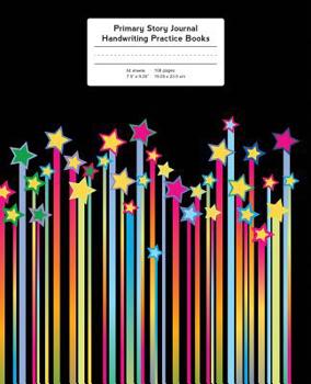 Paperback Primary Story Journal: Colorful Streaking Stars, Handwriting Practice Paper Book