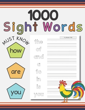 Paperback 1000 Sight words: Tracing the most used words in reading and writing which divided into ten levels Book