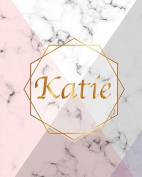Katie: Personalized Gift Luxury Marble Glossy Pink Purple Faux Gold Print Softcover Notebook Journal (Marble Notebooks)