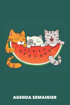 Agenda Semainier: Un été savoureux A5 manuscrit florale - Carnet hebdomadaire 52 semaines pour les gens à la mode (vert océanique) (French Edition)