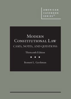 Hardcover Modern Constitutional Law: Cases, Notes, and Questions (American Casebook Series) Book
