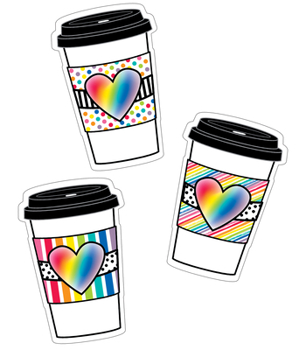 Hardcover Industrial Cafe Rainbow To-Go Cups Cutouts Book