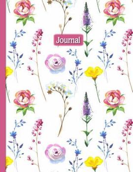 Paperback Journal: Spring Flowers Design: 8.5"x 11" Paperback notebook with Calendar Date Header on 120 lined pages Book