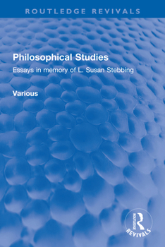 Hardcover Philosophical Studies: Essays in Memory of L. Susan Stebbing Book