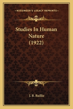 Paperback Studies In Human Nature (1922) Book