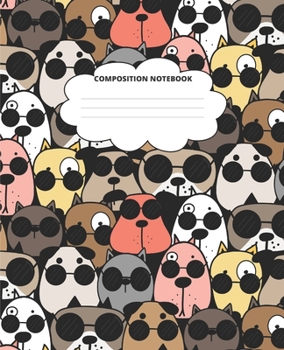Kitty Composition Notebook: Blank Lined Cute Notebooks for Girls Teens Kids School Writing Notes Journal (7.5 x 9.25 in)