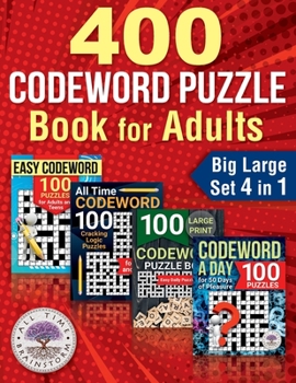 Paperback 400 Codeword Puzzle Book for Adults: Big Large Set 4 in 1 Book