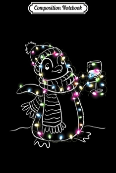 Composition Notebook: Penguin color led light Christmas tree lover  Journal/Notebook Blank Lined Ruled 6x9 100 Pages