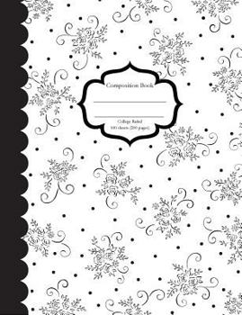 Paperback Composition Book College Ruled 100 Sheets (200 Pages): Rosevine Bouquet Dots Black and White Composition Notebook 100 Sheets (200 Pages). Book