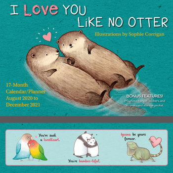 Calendar 2021 I Love You Like No Otter 17-Month Wall Calendar/Planner Book