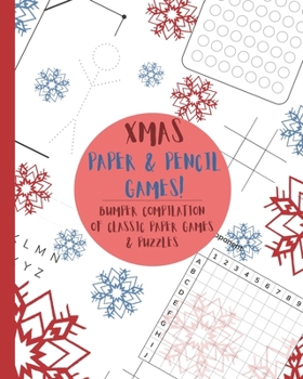 Paperback Xmas Paper & Pencil games!: Cute Christmas winter snowflake snowmen travel & activity game book with game instructions! Features 4 in a row, hangm Book