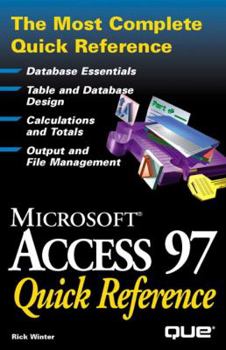 Paperback Access 97 Quick Reference Book