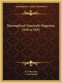 Paperback Theosophical Quarterly Magazine, 1930 to 1931 Book