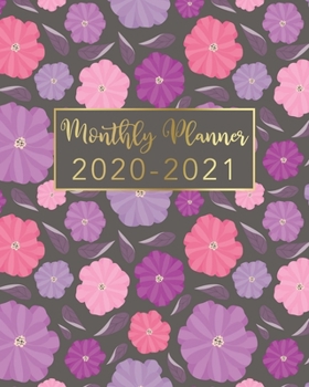 2020-2021 Monthly Planner: Pink Gold Floral Design - Two Year Monthly Planner from January 2020 to December 2021 Calendar - 24 Months with US Holidays - 2 Year Schedule and Organizer