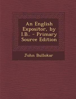 Paperback An English Expositor, by I.B.. Book